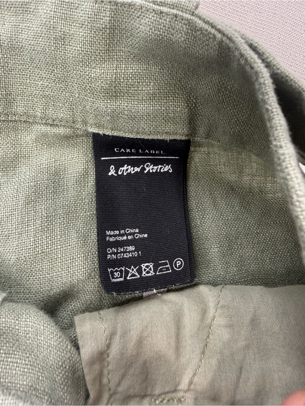 & Other Stories High-Waist Belted Linen Shorts in Olive Green Size 4 Womens - Picture 4 of 7